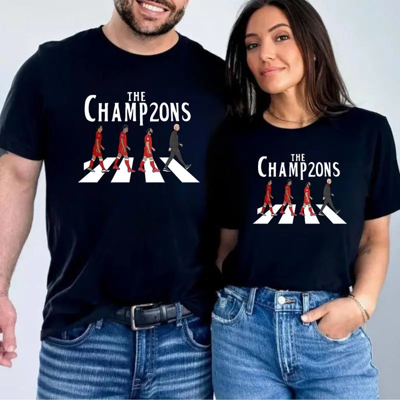 Liverpool 2025 League Champions T-Shirt, Unisex 100% Cotton Short Sleeve, Minimalistic Football Fan Gift Liverpool Players