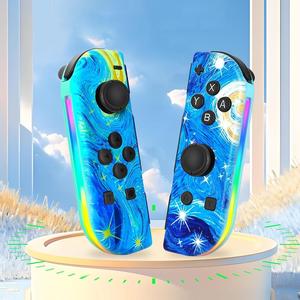 Starry Sky Pattern Game Controller, RGB Light Wake Up Vibration Dazzle Color Bluetooth-compatible Gamepad, Game Console Accessory Grip, Controller Cover, Gaming Items, Game Stick