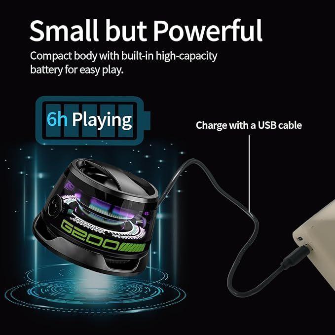Product Introduction of Multifunctional Magnetic Bluetooth Speaker, G200 Portable Bluetooth Speaker with Multi -RGB Colour Light and Phone Holder, Waterproof Magbeat Bluetooth Speaker for Outdoor Travel (Black), Mini Bluetooth Speaker, Ultra Small Portable Adsorption for Phone 6