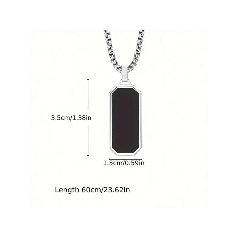 Elegant Men\ Necklace, Adorned With An Exquisite Black Geometric Droplet Pendant - Unique Design, Suitable For All Kinds Of Occasions 4