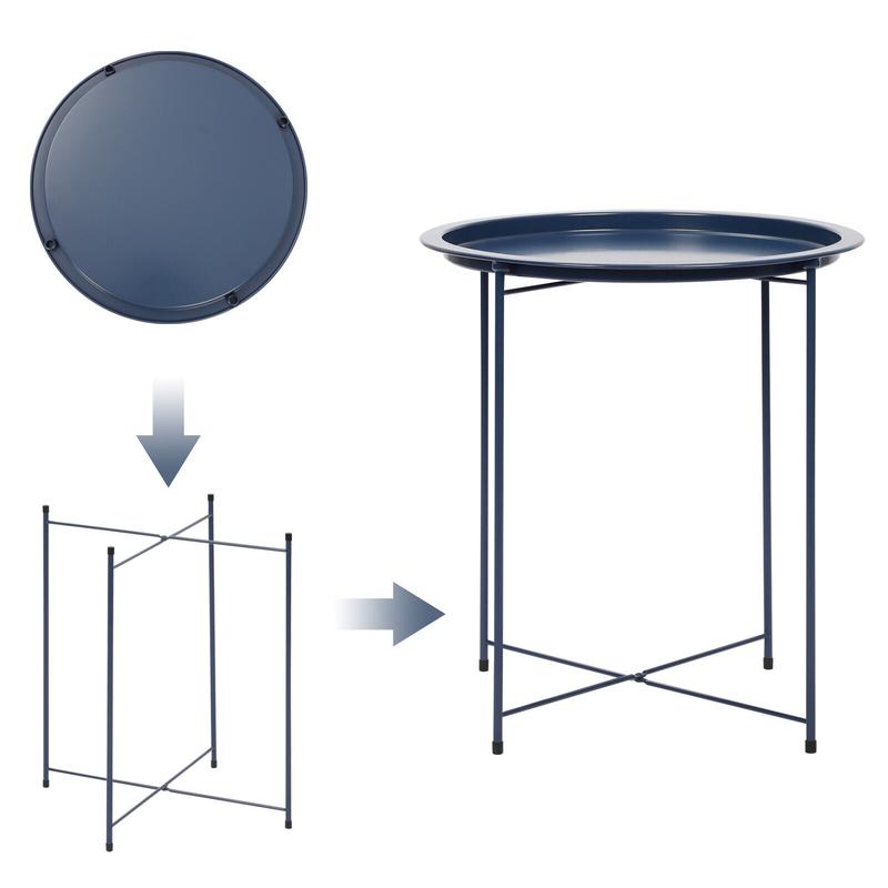 Butlers Tray Table Top Side Table Foldable Living Room White Grey - Stylish and Multi-functional Table for Indoor Use 5