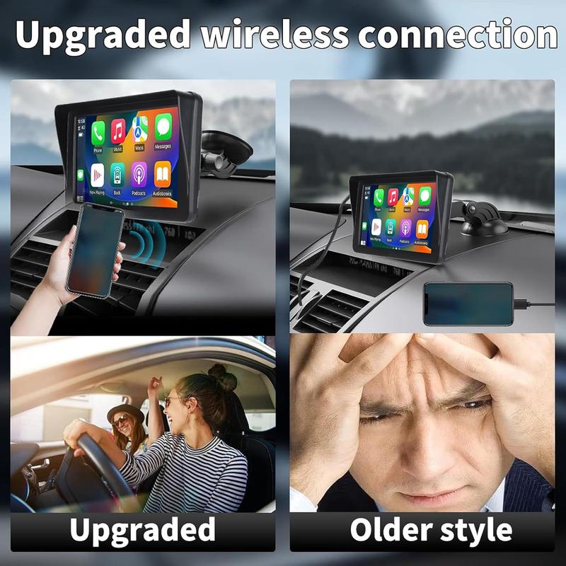 【UK SELLER 】7" Portable Wireless Car Stereo for Apple Carplay & Auto Screen, HD TouchScreen Auto for Cars, Car ScreenCarplay, Car Radio Receiver with BT, FM,AUX, Back to School Supplies car playscreen dash camera 2