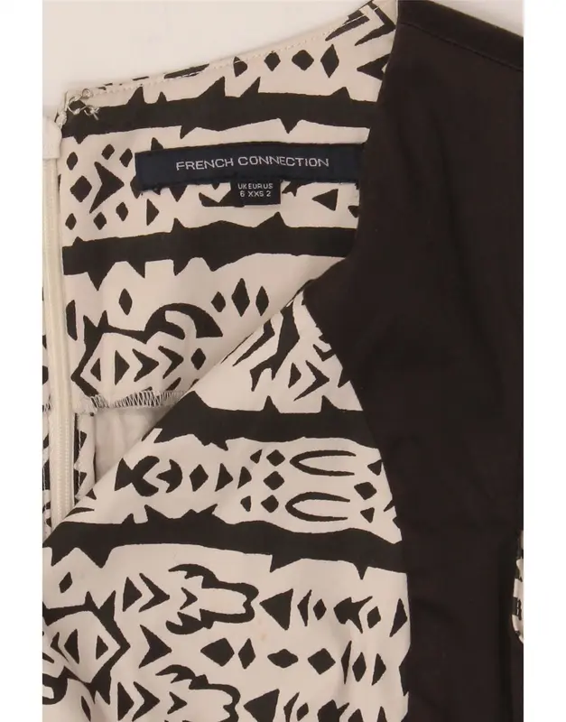 Pre-Owned Vintage FRENCH CONNECTION Womens A-Line Dress UK 6 XS Black Colourblock 4