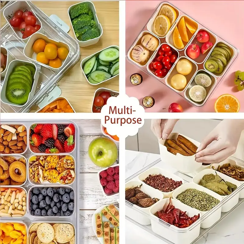Food Storage Box, 1 Set Clear Food Storage Container with Lid & Handle, Lunch Box, Kitchen Gadgets Accessories, Portable Snacks Storage Container for Home Kitchen Party, Back To School Supplies, Gifts for Boyfriend, Travel Accessories 1