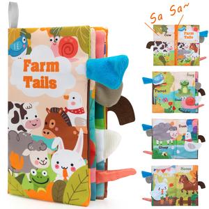 Baby Early Education Interactive Crinkle Cloth Book, 1 Count 3D Cartoon Animal Design Sensory Toys for Infants & Children, Interactive Educational Toys, Preschool Busy Book