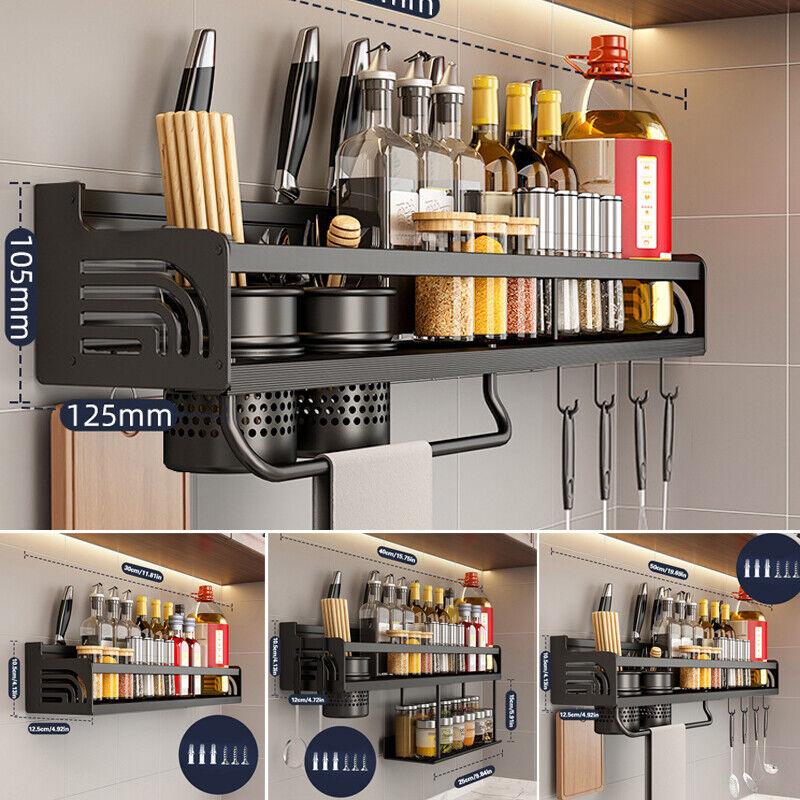 Spice Rack Wall Mounted Kitchen Organiser Spice Storage Rack Kitchen Holder 7