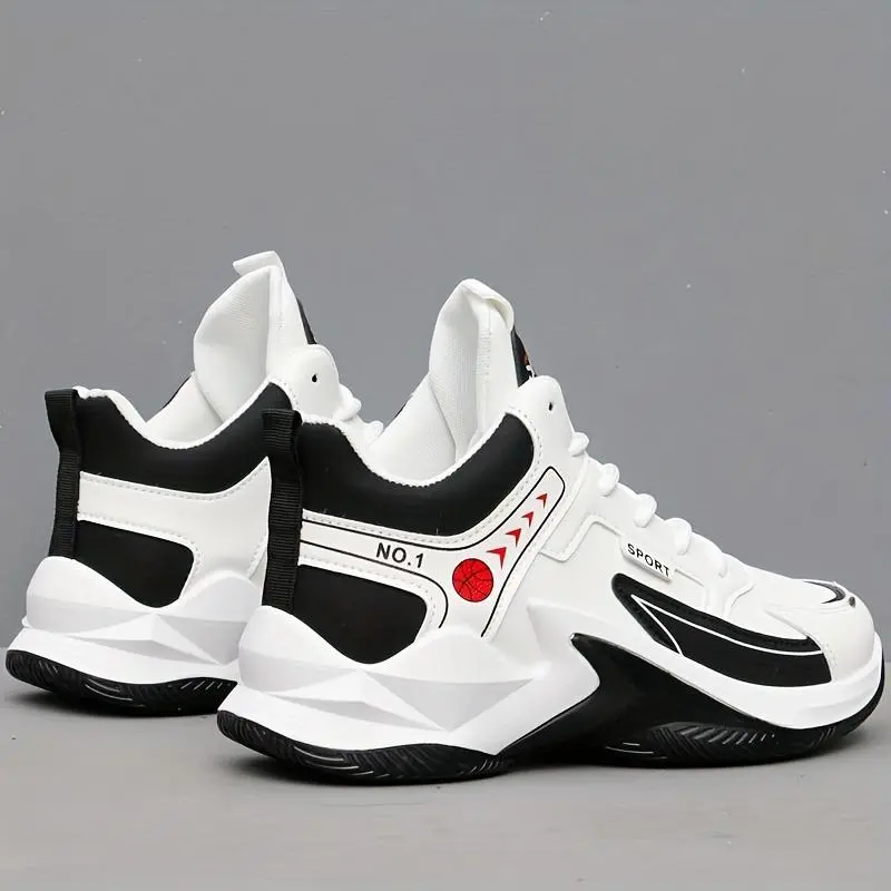 Men's Trendy High Top Sneakers, Comfy Non Slip Lace Up Durable Shoes For Men's Outdoor Activities 7
