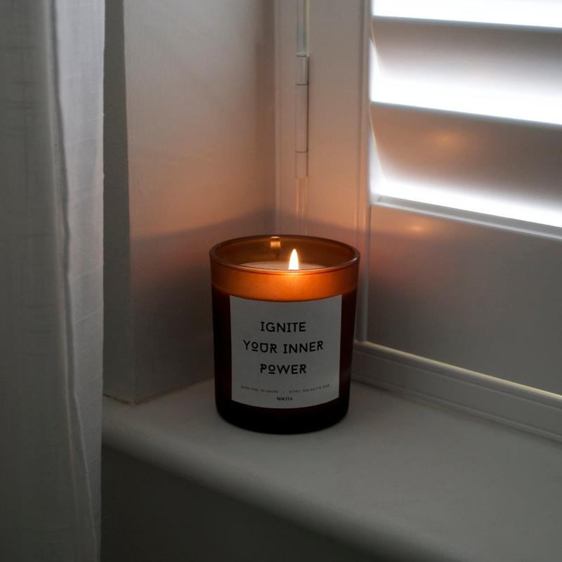 Amber Frosted Glass Empowering Candle 2