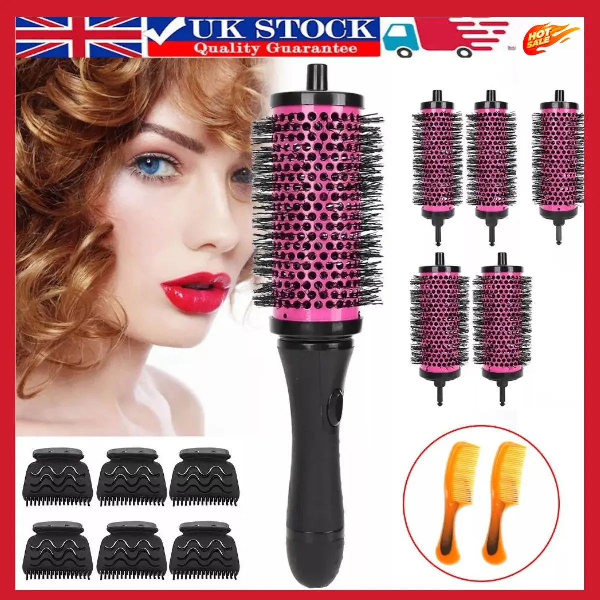 6 in 1 Brush Set with Detachable Barrels, Hair Brush, Blow Dry Brush, Hair Styling Tool – Round Styling Tool for Voluminous Curls, Adjustable Professional Hair Brush for Smooth Styling – Sister Gift, Birthday Gift for Women, Beauty Accessories, Hair Maker