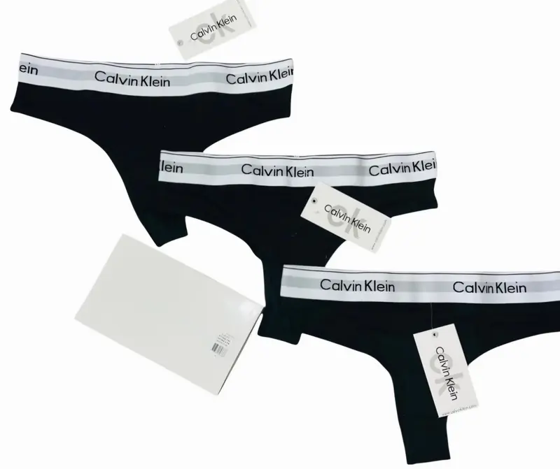 Calvin Klein Women's Thongs 3 in Pack – Pick Your Perfect Colors (Black, Red, Blue & Pink) Womenswear 2