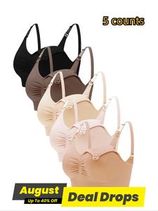 Maternity Adjustable Strap Nursing Bra, Seamless Wireless Breast Pregnancy Bra, Prenatal Maternity Lingerie & Sleepwear for Daily Wear, Pregnant Maternity Bras, Casual Fit Maternity Clothing, Postpartum, Maternity Solid Bra, Maternity Clothes