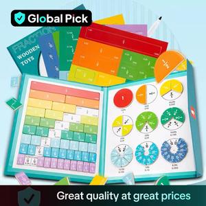 Magnetic Fraction Demonstration Book, 1 Set Math Teaching Aid, Learning Toy for Gift, Mathematical Knowledge Training Toys, Interactive Game Props, Educational Material