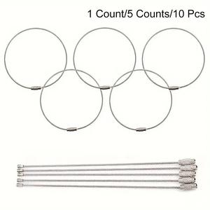 Stainless Steel Keychain Ring, Wire Keychains Cable, Large Key Ring Loop Holder, Heavy Duty Luggage Tag Keeper, Outdoor Camping Hiking Accessories, Hardware Accessories