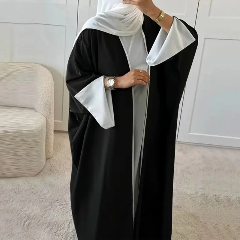 Modest Open Abaya Kimono Kaftan Dubai Islam Muslim Dress Abayas Caftan Marocain Qatar Oman Turkey Clothing For Women Robe Femme 6