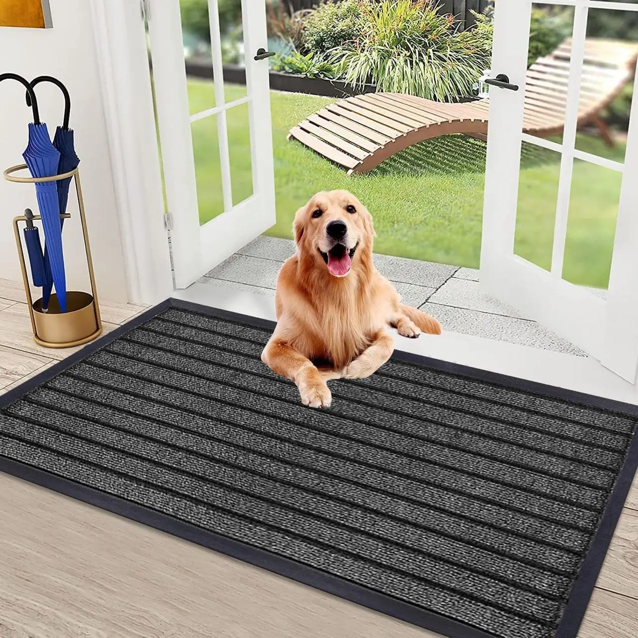7 Stripe (50x90cm) Rubber Floor Mat – Non-Slip PVC Backed Polyester Rug for Home, Office, Kitchen, and Bathroom | Durable & Easy to Clean washable  mats gypsy mats door  mat
