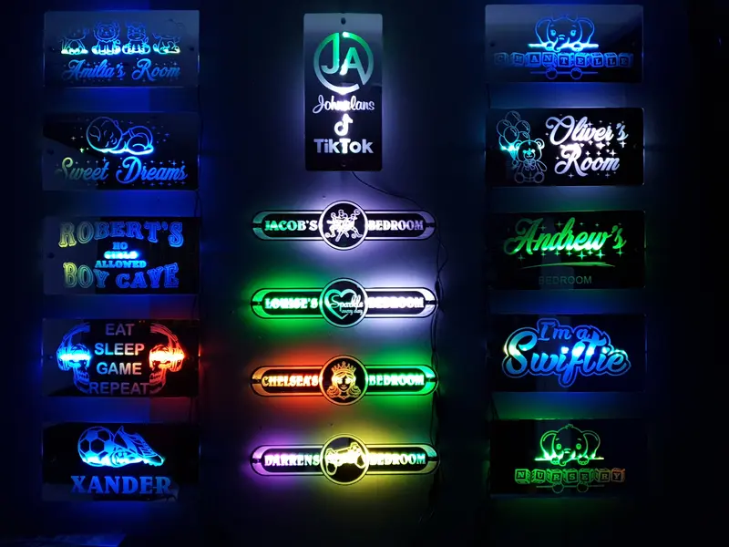 Any Badge Any Text L.E.D Mirror with 366 Light Modes and 12 Static Light Colours and remote 1