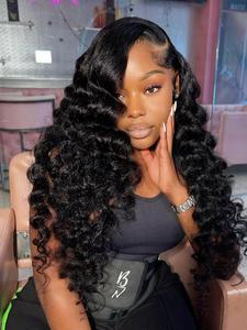 24 Inch Long Loose Deep Wave Human Hair Lace Front Wigs for Women, Gorgeous Fluffy Wigs with Baby Hair, Human Hair Wigs for Party, Daily Use