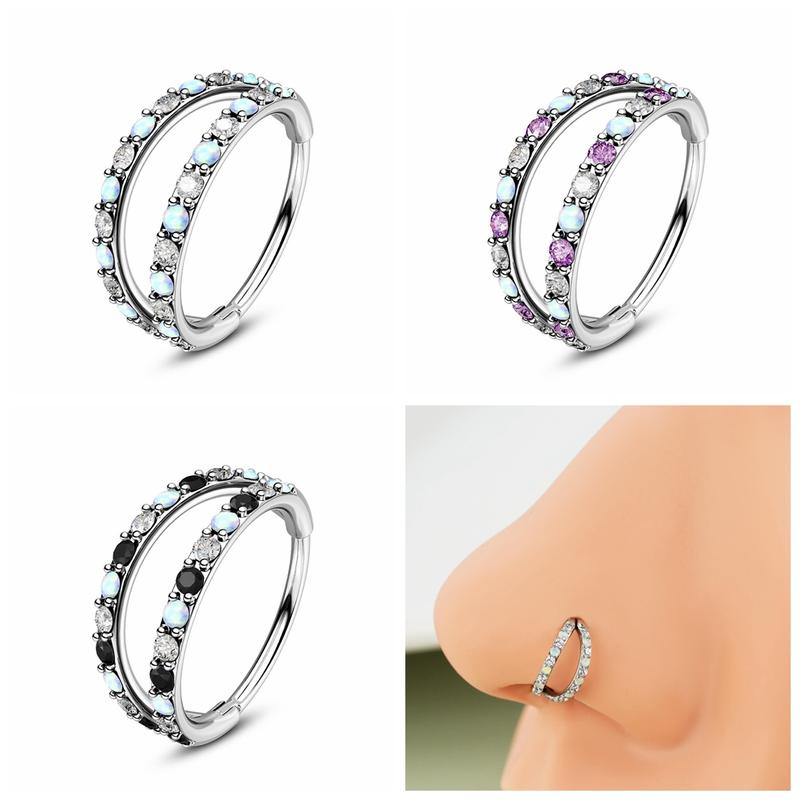 Oufer 20G Double Nose Hoop Conch Earring 316L Stainless Steel 7