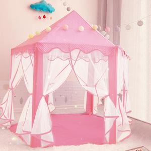Princess Play Tent, Indoor & Outdoor Game Camping Gauze Hexagonal Tent, Play House Princess Game Tent, Pretend Game Toy for Girls