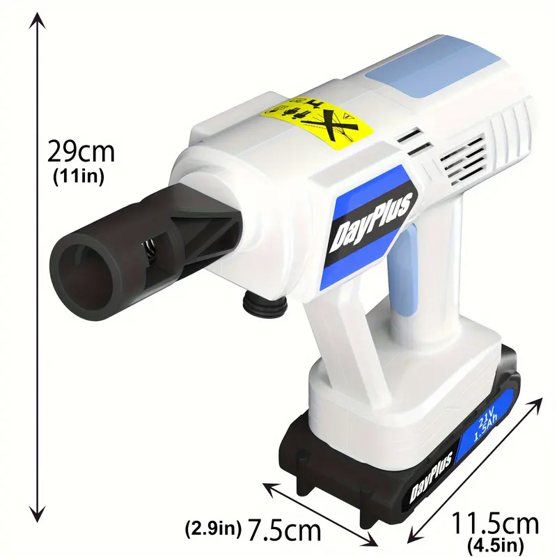 Cordless Pressure Cleaner, 2 Batteries, Portable Pressure Washer, Lightweight Cordless Jet Wash Car Washer with 1.5Ah Battery Foam Generator Nozzle Water Pump 5m Hose, for Car Fence Floor Garden Cleaning 4
