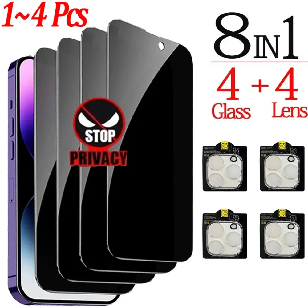 Anti-Spy Glass For iPhone 16 15 14 13 Pro Max - Privacy Screen Protectors & Camera Protection Film