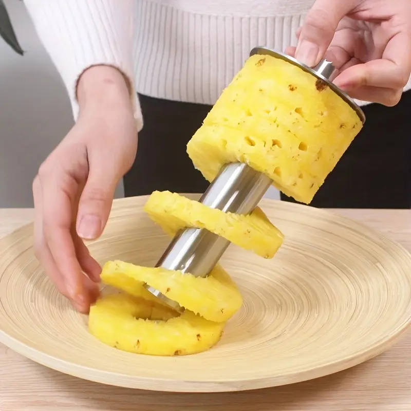 1pc Pineapple Corer And Slicer Tool, Pineapple Cutter Stainless Steel Fruit Peeler Corer Slicer Cutter With Sharp Blade Pineapple Eye Peeler For Home And Kitchen Kitchen Accessories Utensils Yellow 4