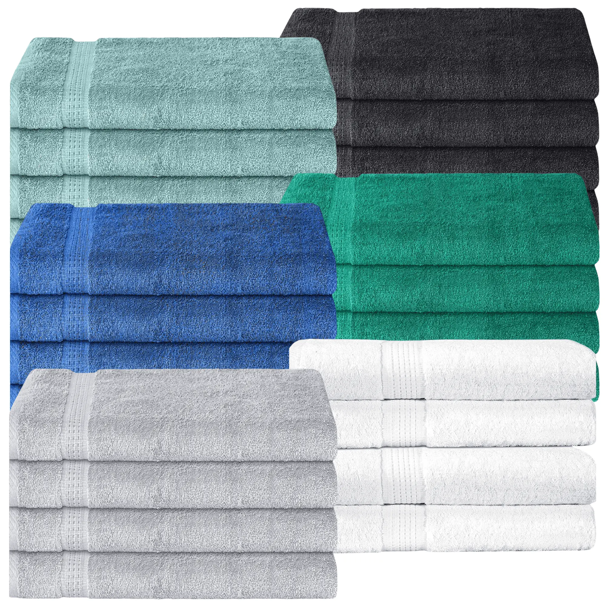 Bamu Premium Hand Towels, 500 GSM 100% Ring Spun Cotton Towel Set, 50 X 100 CM Highly Absorbent Quick Dry Bath Room Accessory Set Fluffy Pack