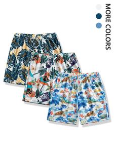 Men's All Over Tropical & Marine Life Print Drawstring Waist Shorts, Casual Loose Pocket Beach Shorts for Summer, Men's Bottoms for Vacation Holiday Beach