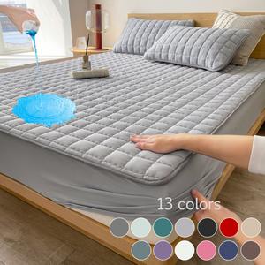 1 Piece Waterproof Set – Includes Fitted Sheet & Mattress Cover with Deep Pocket, Soft, Noiseless, Breathable, Stain-Resistant, Machine Washable, with Pillowcases for Bedroom, Guest Room, Dorm, Kids, Pets, Elderly, Hotels, Waterproof Mattress Pad