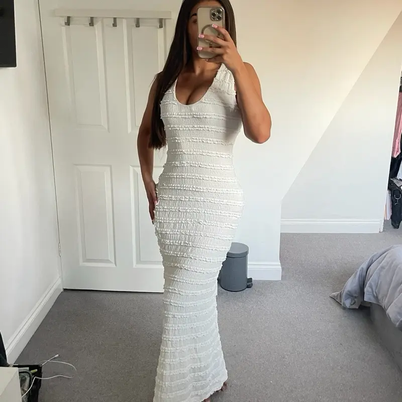 MISSIE CLOSET “Maya” Ruffle Detail Maxi Dress 1