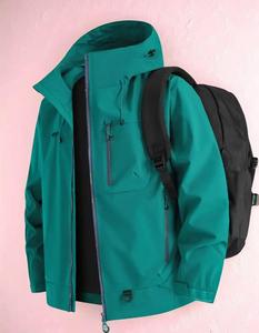 New Outdoor Hooded Couples' Mountain Climbing Jacket, Spring & Autumn Windproof Waterproof Breathable Stylish Plain Jacket, Hiking Jacket