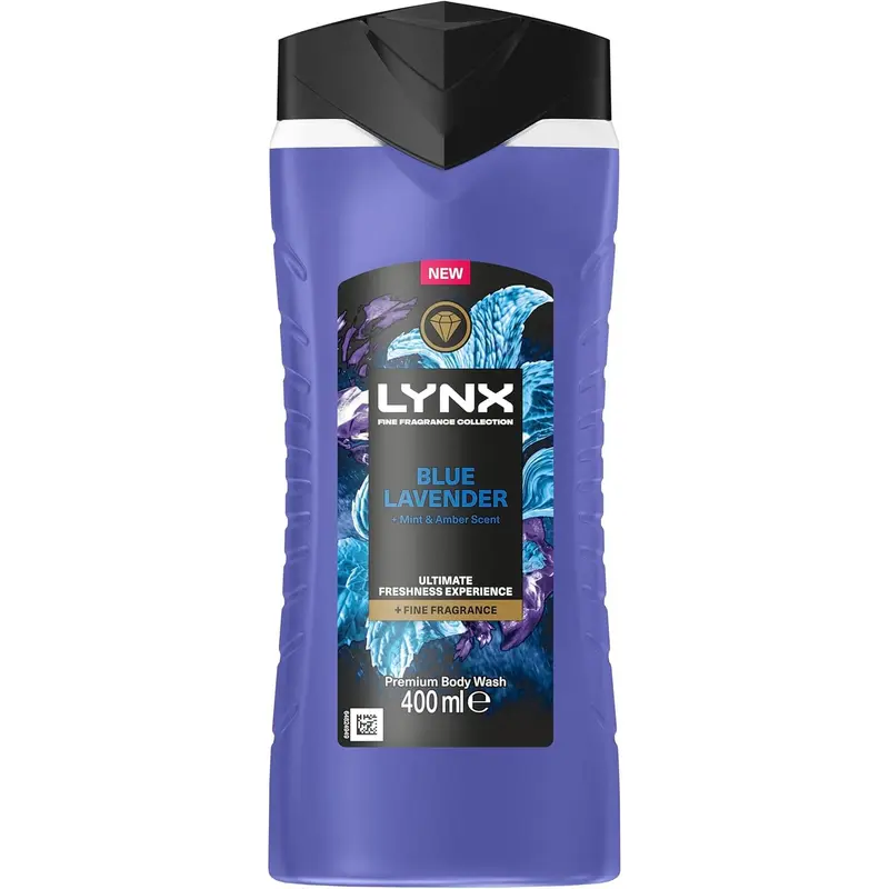 Lynx Blue Lavender Body Wash for Men 400 Ml Eucalyptus Lactic 0