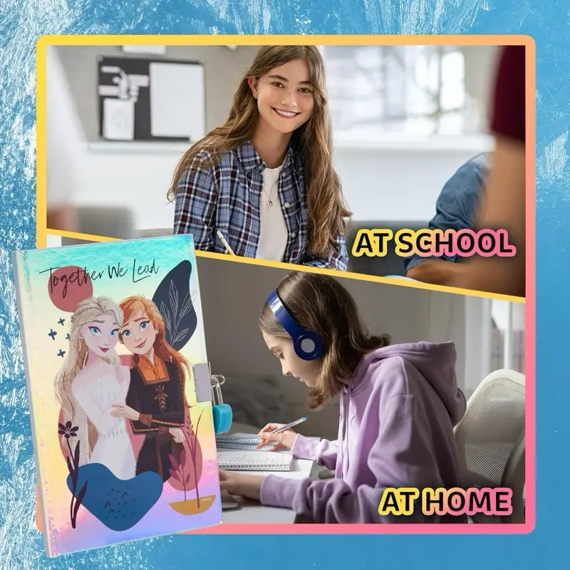 Magical Ice Princess Diary for Girls – Secret Journal with Lock, UV Invisible Ink Pen & Sticker Sheet – Fun Gift Idea (Blue Theme)