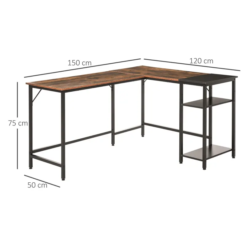 Computer Desk with Adjustable Storage Shelf Compact Gaming Workstation 2