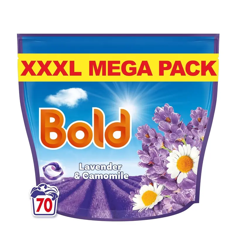 Bold PODS Washing Liquid Laundry Detergent Capsules 70 Washes, Lavender & Camomile, Outdoor Freshness That Lasts, With Built-In Lenor Softener 0