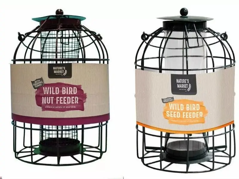 Hanging Wild Bird Feeder Seed Nut Fat Ball Feeding Station Cage Outdoor Garden