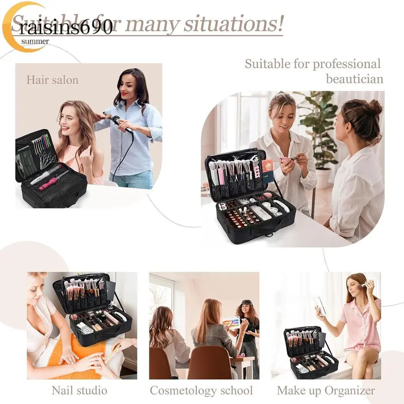 Extra Large Make Up Vanity Case Storage Box Organizer Cosmetic Travel Beauty Bag makeup 8
