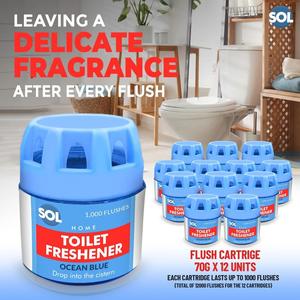 Toilet Bowl Freshener 1000 Flushes Blue Cistern Block Limescale Cleaner