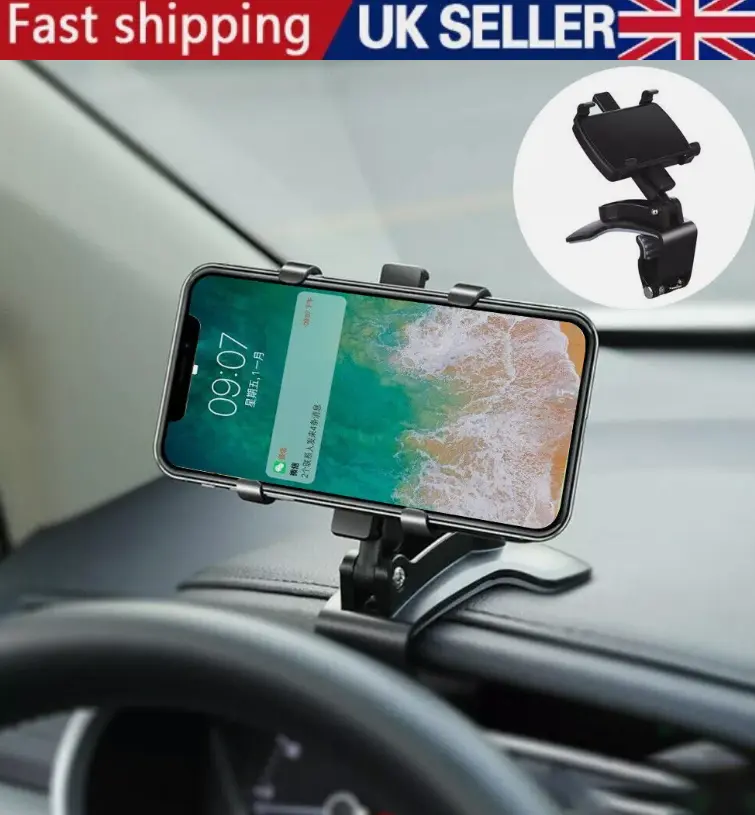 360° Clip On Dashboard Mount Mobile In Car Cradle Phone Windscreen OR Air Vent