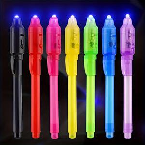 Magic Light Pen, 7 Counts/Set Invisible Ink Pen With UV Lamp, Colored Markers, Stationery Supplies
