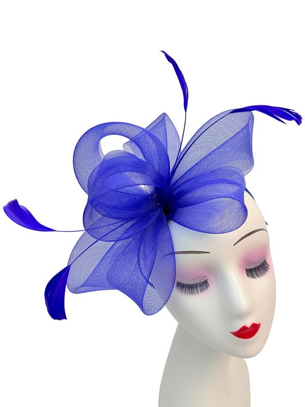 Women's Fascinator Hat Headband & Concord Clip with Feather Flower Wedding Races Royal Ascot Derby UK Fast Shipping Hatinator 1
