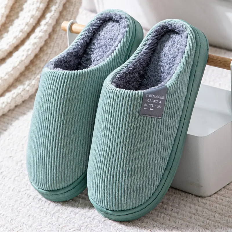Cotton slippers women's winter non-slip plus velvet warm confinement slippers indoor home men's cute plush cotton slippers winter Girl Footwear 5