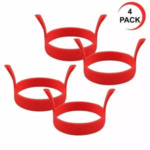 4Pcs SILICONE EGG FRYING RING FRY FRIED POACHER MOULD PERFECT FOR EGGS PANCAKES