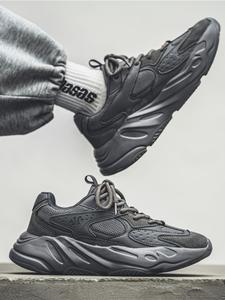 Men's Fashionable Lace Up Low Top Sneakers, Running Athletic Shoes, Casual Comfortable Sports Running Shoes, Male All-match Round Toe Chunky Sneakers for Daily Wear, Closed