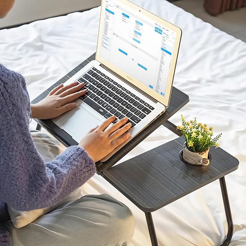 Laptop Desk, Laptop Bed Table with Foldable Legs & Cup Slot, Reading Holder Notebook Stand Breakfast Bed Tray Book Holder for Sofa, Bed, Terrace, Balcony foldable  tray bed  table sofa  tray folding  desk 4