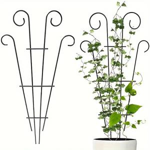 Metal-Plant Support Cage, Decorative Lattice for Climbing Plants, Indoor/Outdoor Garden Flower Pot Vine Stake with Wrought Iron Fixing Pole