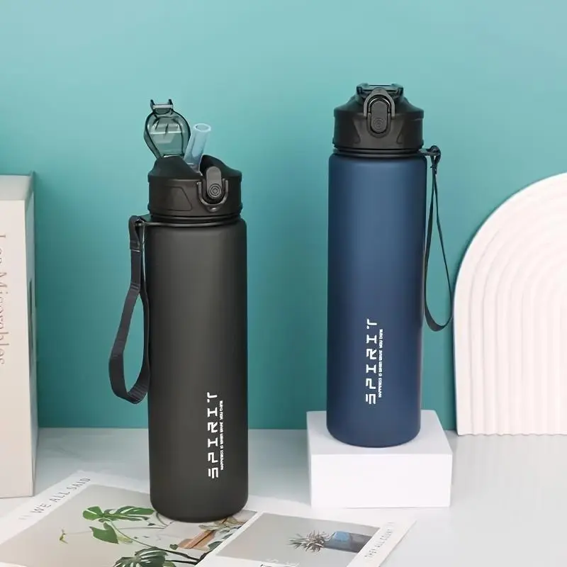25.36oz Leak-Proof Sports Water Bottle with Straw and Carrying Loop, BPA-Free PC Material, Portable with Seal Lid for Fitness, Camping, School - Ideal Gift for Christmas, Valentine's, Labor, Teacher's Day 1