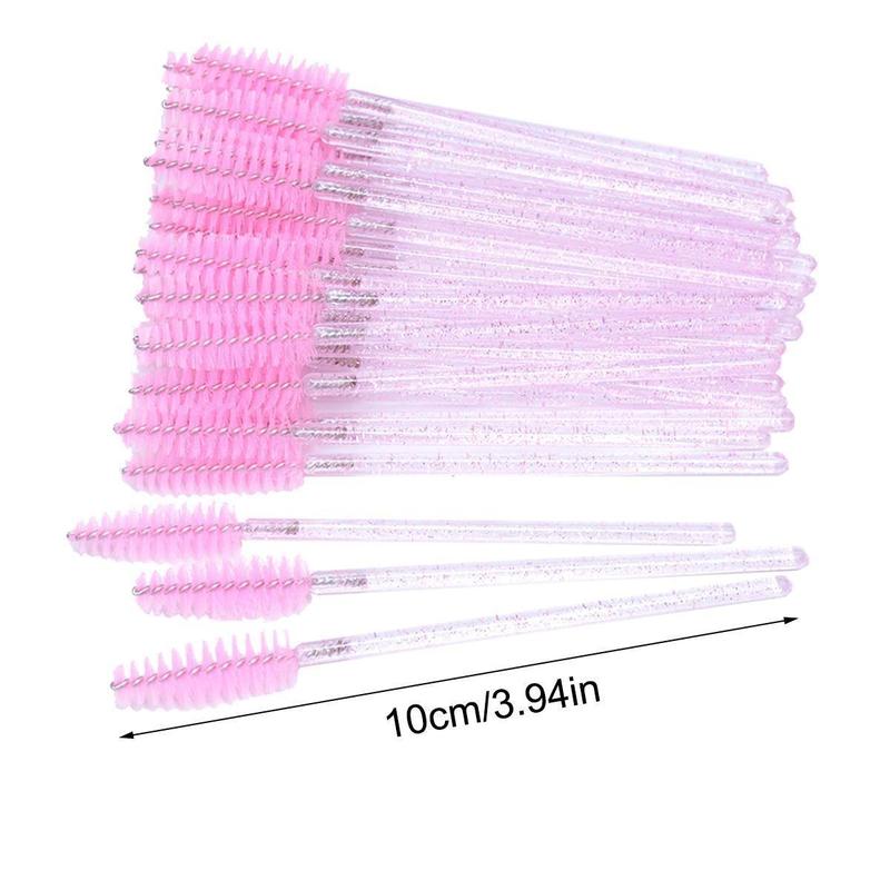 Product Introduction of 50pcs Disposable Eyelash & Eyebrow Brush Tools, Glitter Crystal Design Eyelashes Brushes Comb, Daily Makeup Tools, Professional for Women, Eyelashes Makeup Tools, Back To School Essentials, Birthday Box for Girl, Holiday Essentials, Valentine's Day Gift 3