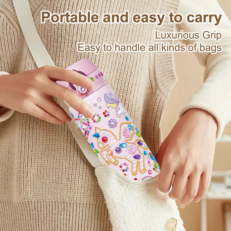 [NovaHome] Unicorn Gemstone Sticker Sports Water Bottle - BPA Free Art and Craft Kit for Kids Age 6-12 Years Old, Leakproof and Decorate Your Own Water Bottle with Glitter Gems - Great Birthday, Valentines and Christmas Gift Idea for Children. 5