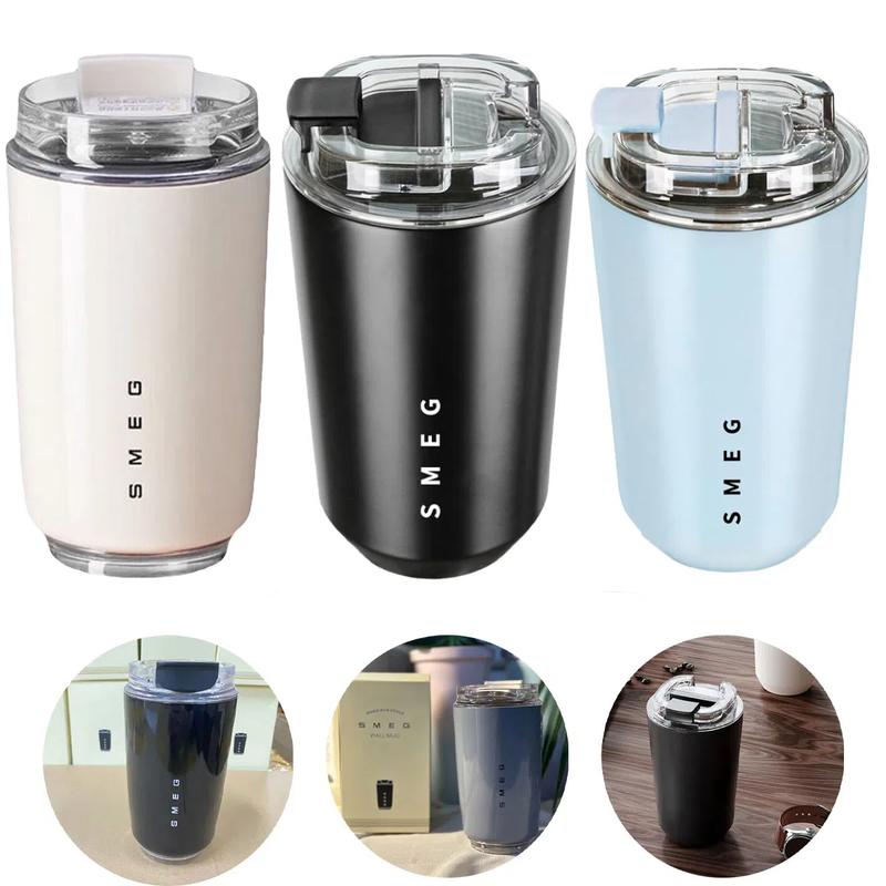 Puraville Insulated Tumblers with Lid, 240ml Travel Coffee Mug Stainless Steel Vacuum Cup, Leak Proof Reusable Double Walled Coffee Tumbler for Iced and Hot Drinks, Cream 0